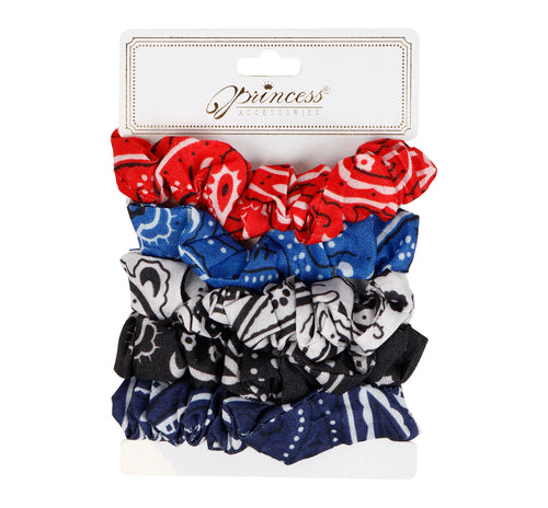 Dark bandana soft scrunchie hair ties. 