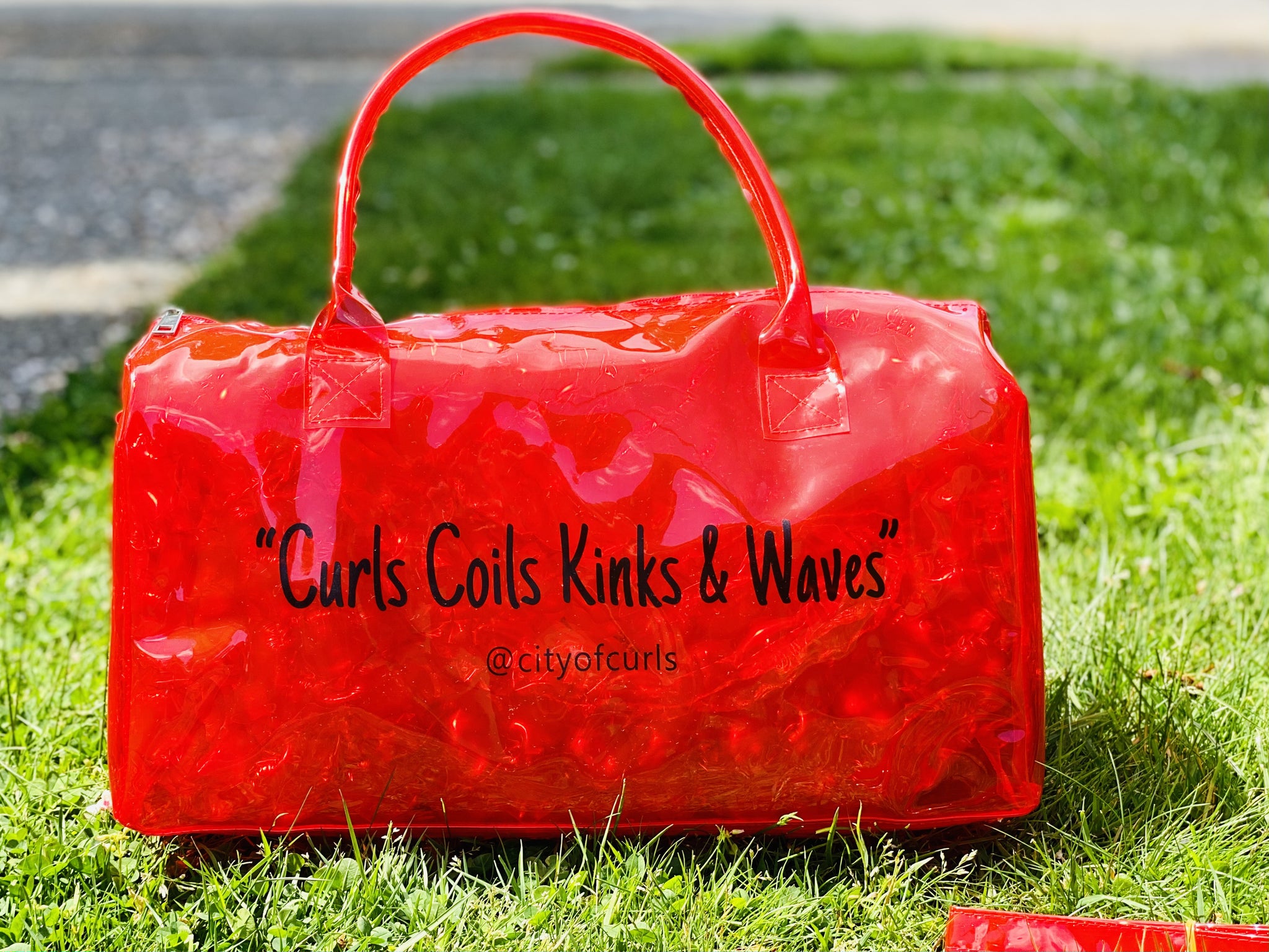 Red CURLS COILS KINKS & WAVES Spend Da Night Bag – City of Curls Beauty  Supply